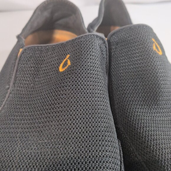 OluKai NoHea Mesh Men's 8.5 Slip On Loafer Shoes Shadow Grey Orange 10188-4242 - Picture 10 of 16